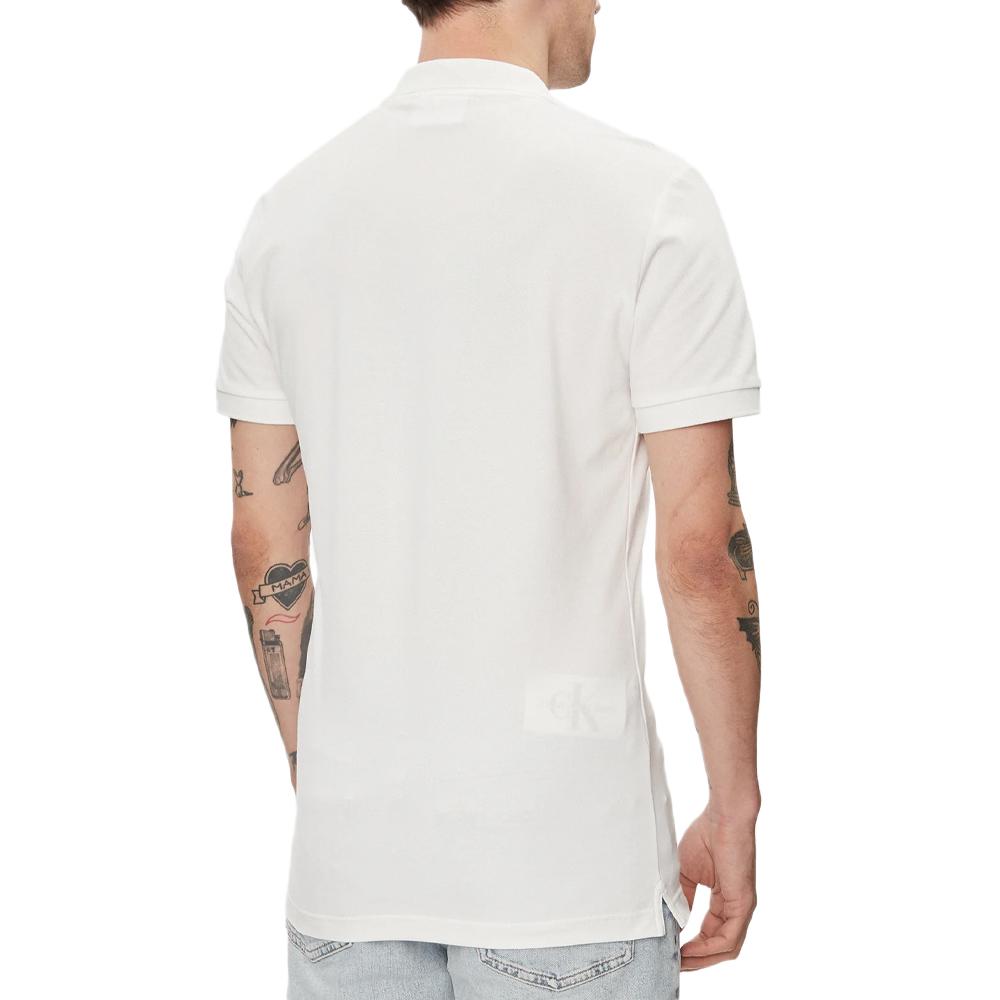 Polo Blanc Homme Calvin Klein Jeans Badge vue 2
