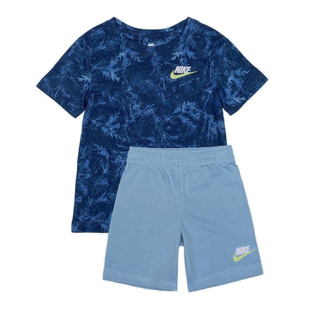 Ensemble Bleu Garçon Nike Leaf Dye Short pas cher