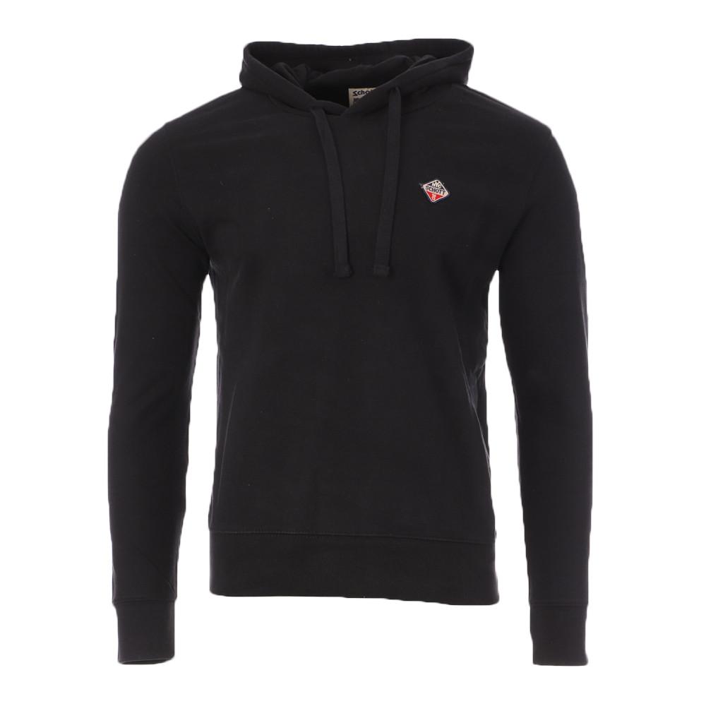 Sweat à capuche Noir Homme Schott Badge pas cher