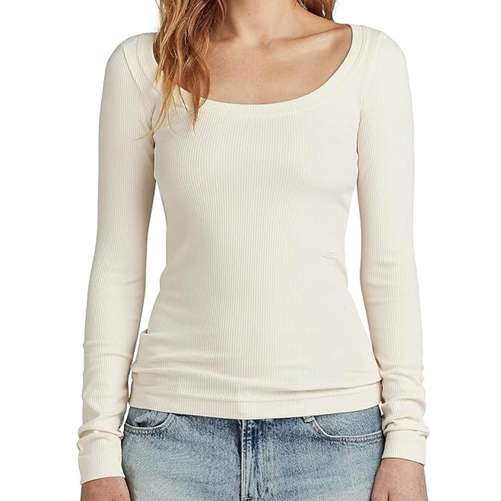 T-shirt Écru Femme G-Star Scoop pas cher