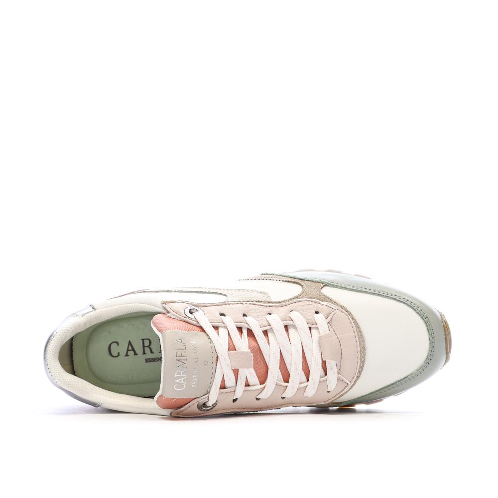 Baskets Blanches/Roses/Bleu Femme Chaussures Piel vue 4