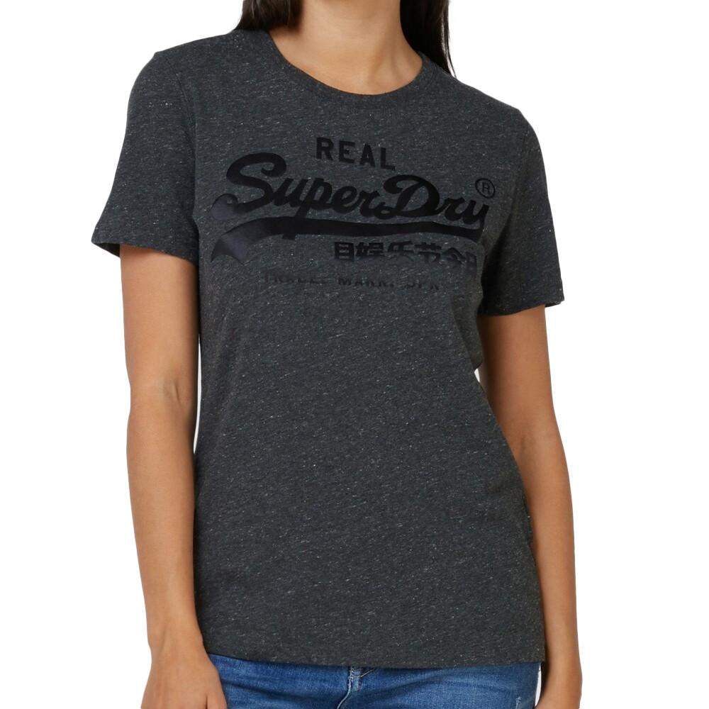 T-shirt Gris Femme Superdry Tonal Satin pas cher