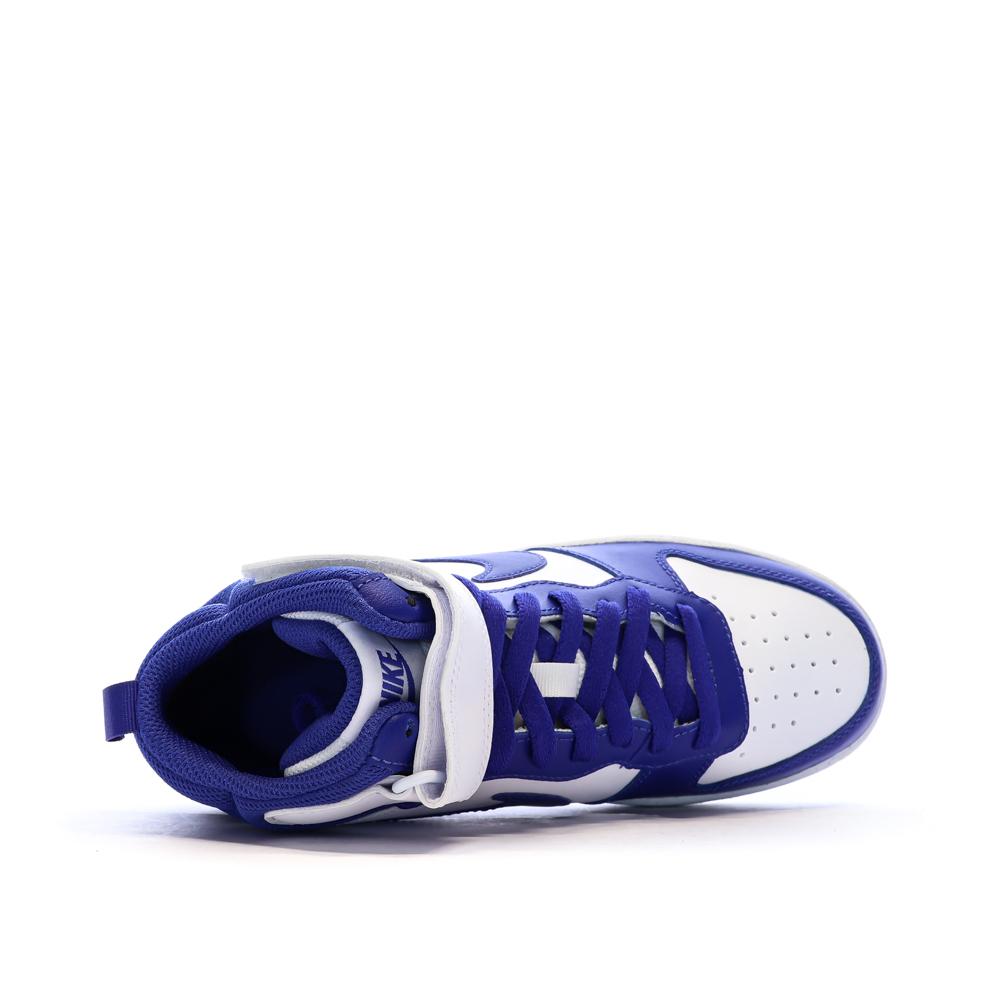 Baskets Blanches/Bleu Femme Nike Court Borough Mid 2 vue 4