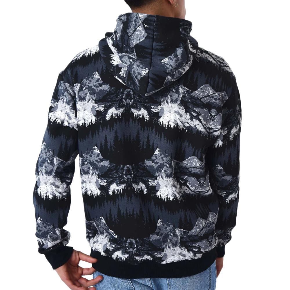 Sweat à Capuche Noir Homme Project X Paris Oversize Paysage vue 2