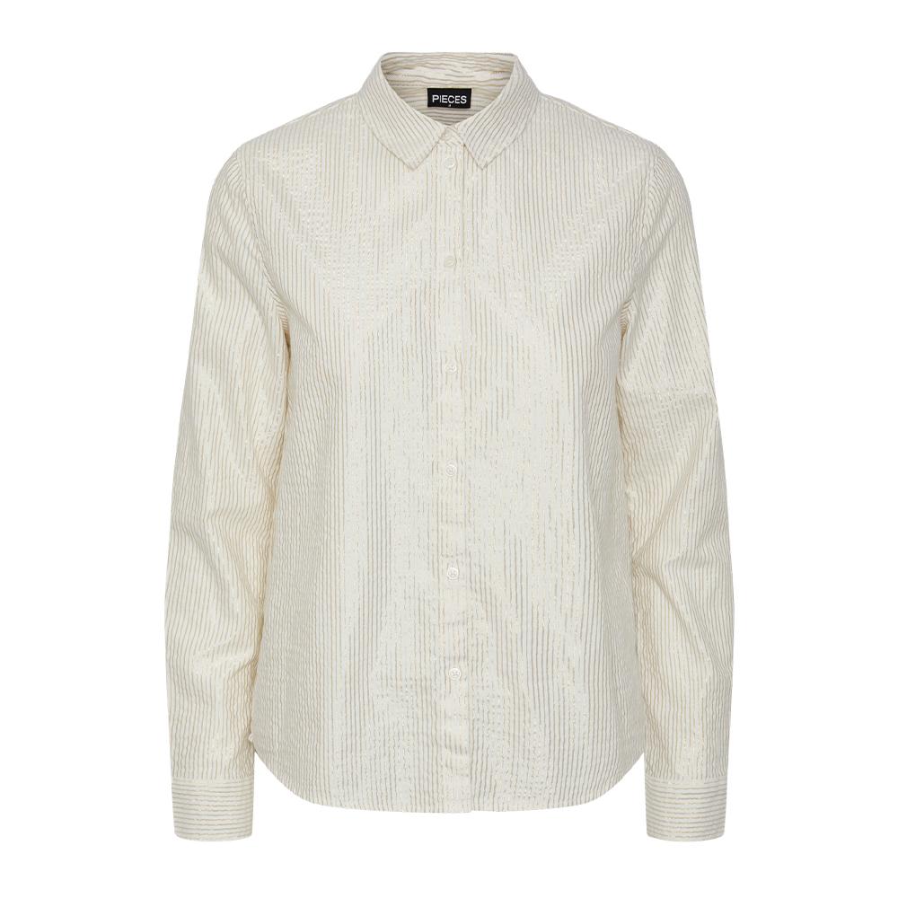 Chemise Ecru/Doré Femme Pieces Cirene pas cher