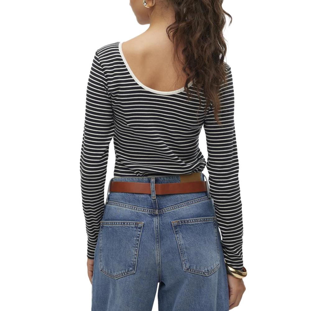 Top Noir/Blanc à rayures Femme Vero Moda Chloe vue 2