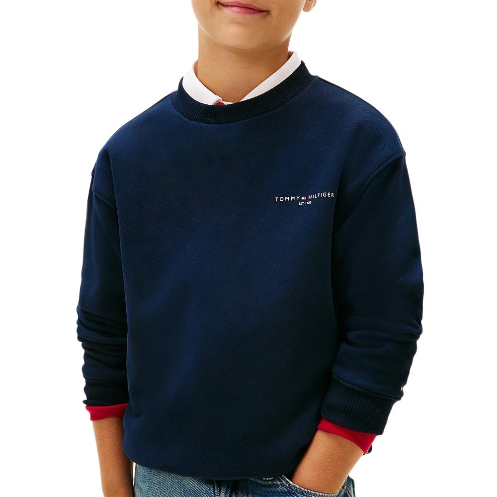 Sweat Marine Garçon Tommy Hilfiger Mini Corp pas cher