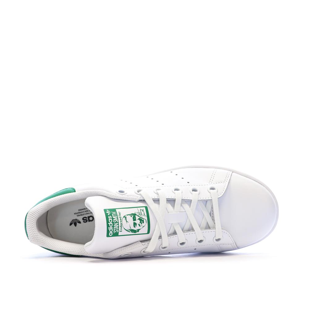 Stan Smith Blanc/Vert Mixte Adidas vue 4