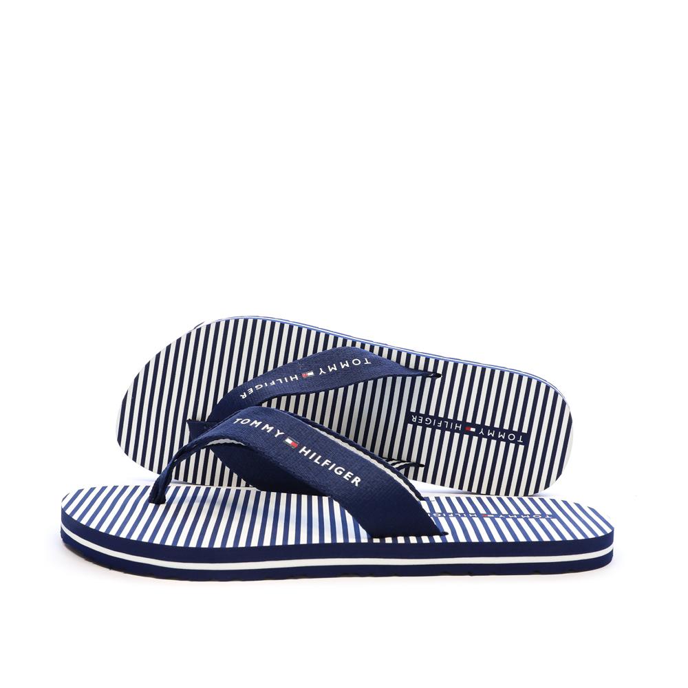 Tongs Marine/Blanches Femme Tommy Hilfiger Ithaca pas cher
