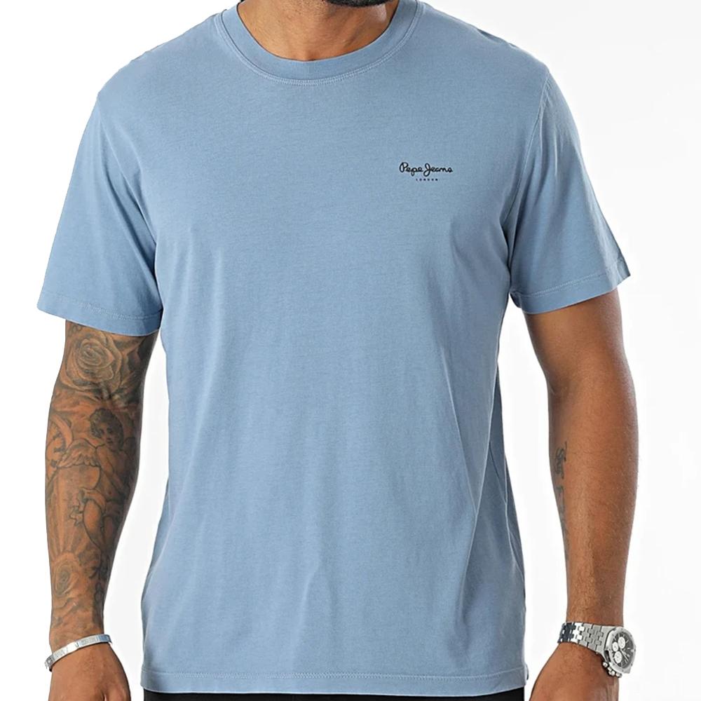 T-shirt Bleu Homme Pepe jeans Jacko PM508664 pas cher