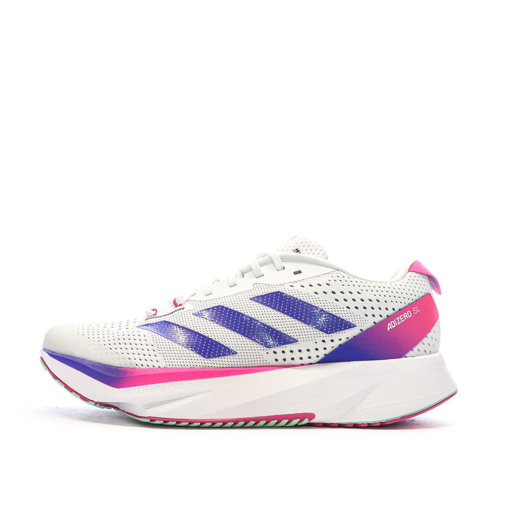 Chaussures de running Blanches Homme Adidas Adizero pas cher