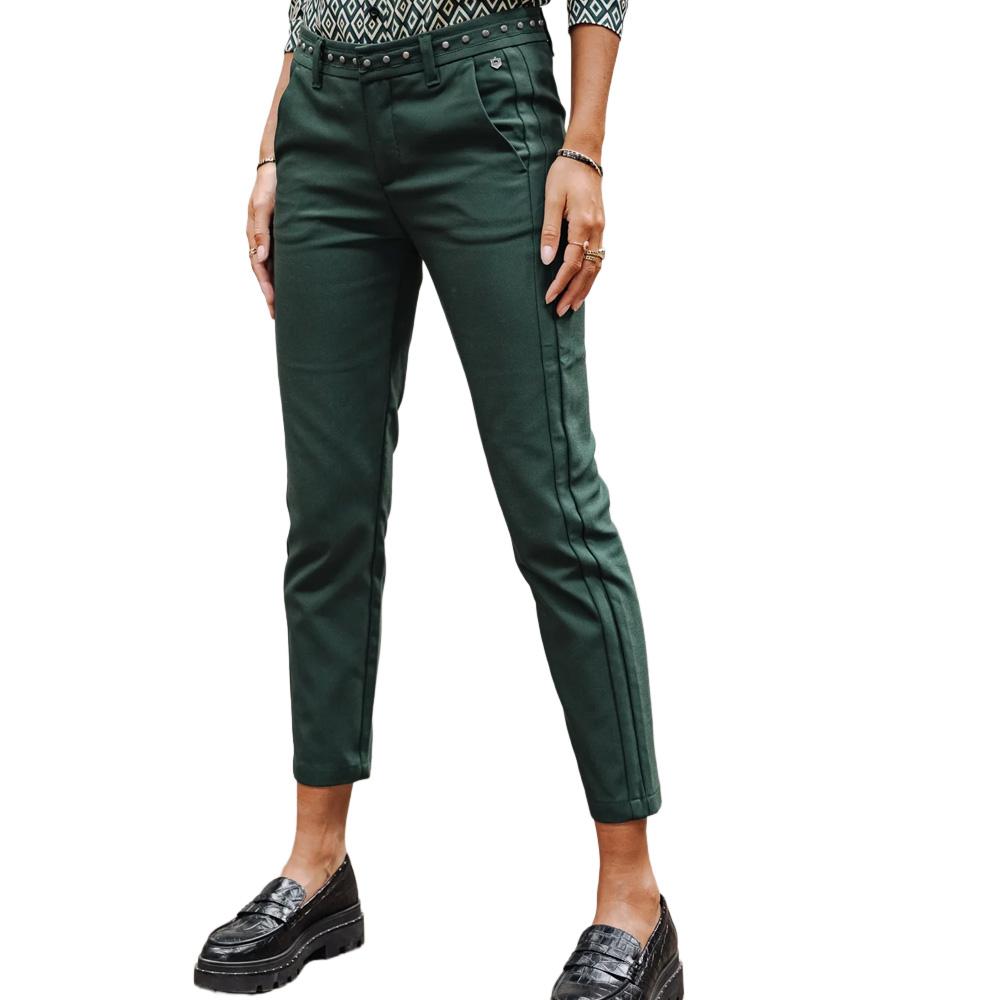 Pantalon Vert Foncé femme Freeman Porter Claudia Polyneo pas cher