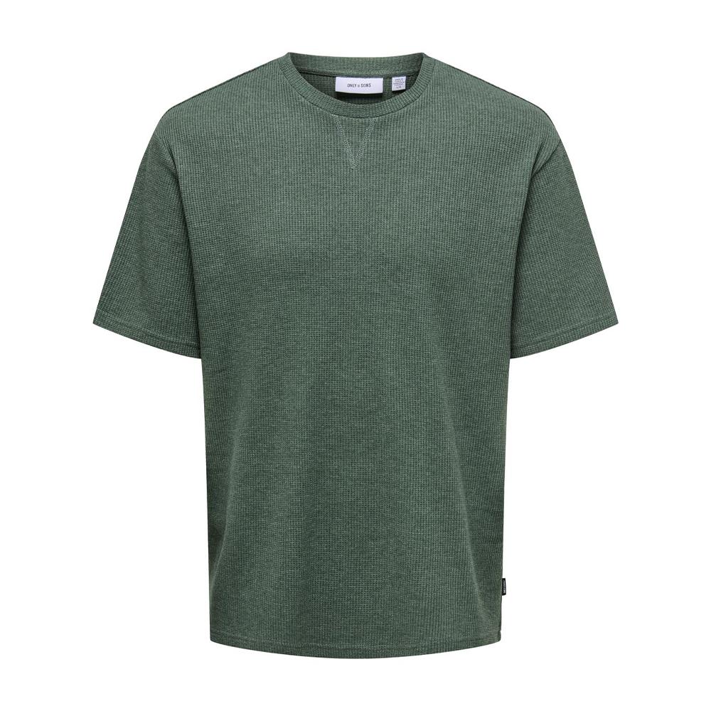 T-shirt Vert Homme Only & Sons Waffle pas cher