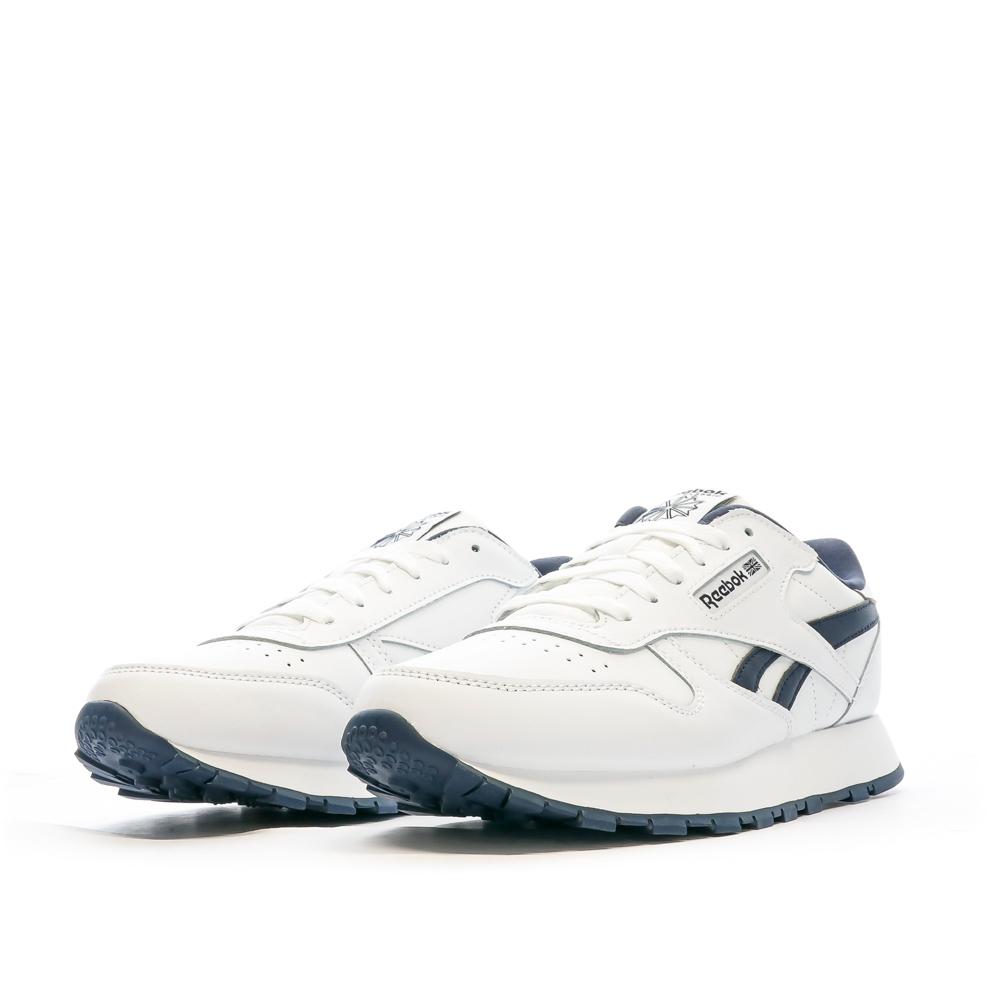Baskets Blanches/Marine Fille Reebok Classic Lthr vue 6