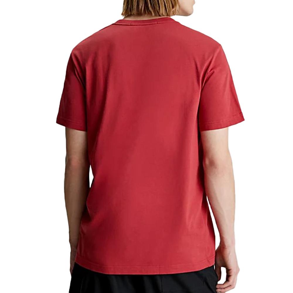 T-shirt Rouge Homme Calvin Klein Jeans Embro Badge vue 2