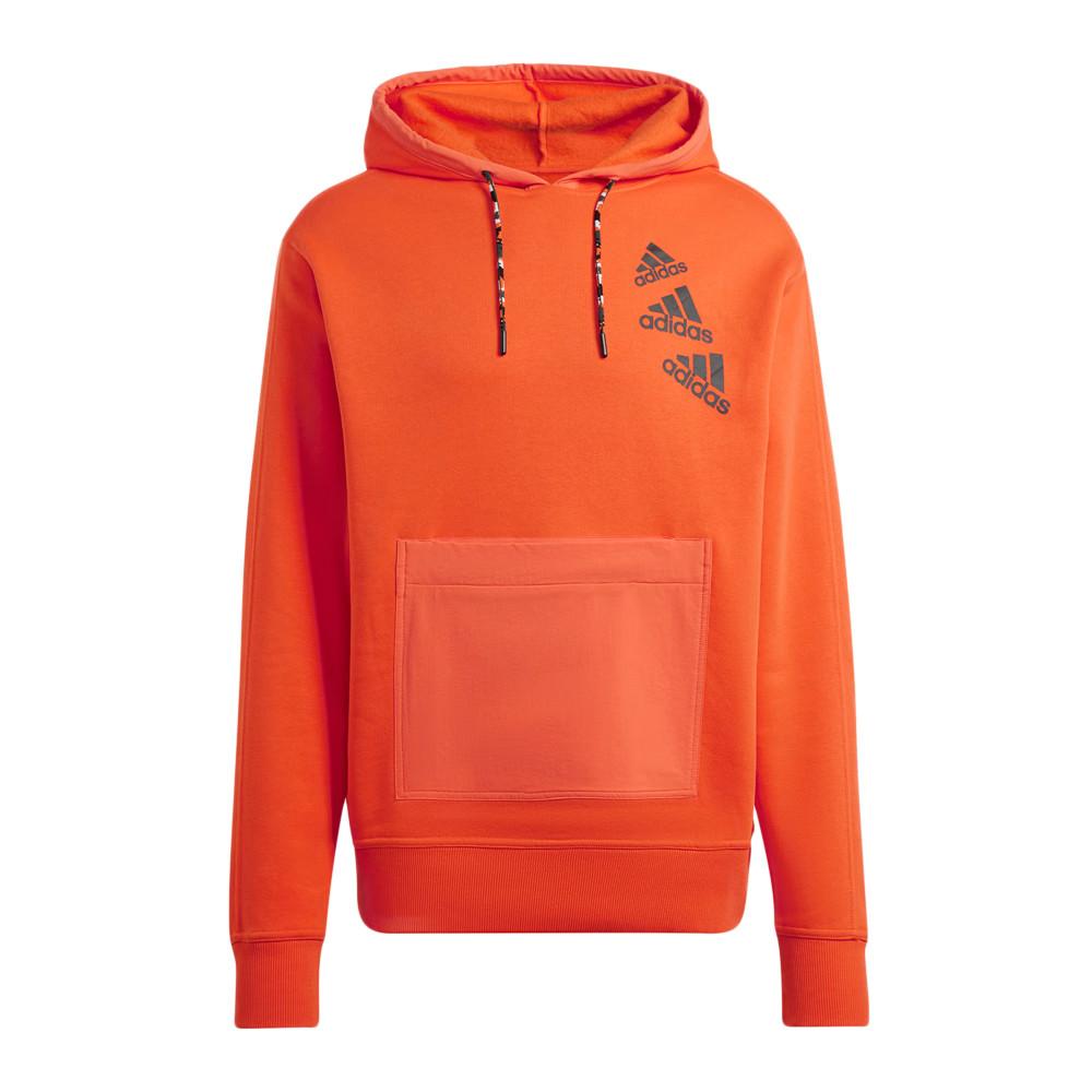 Sweat à capuche Orange Mixte Adidas Q4 BL HD pas cher