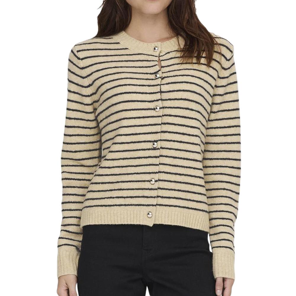 Gilet Beige/Noir Femme Only Chester pas cher