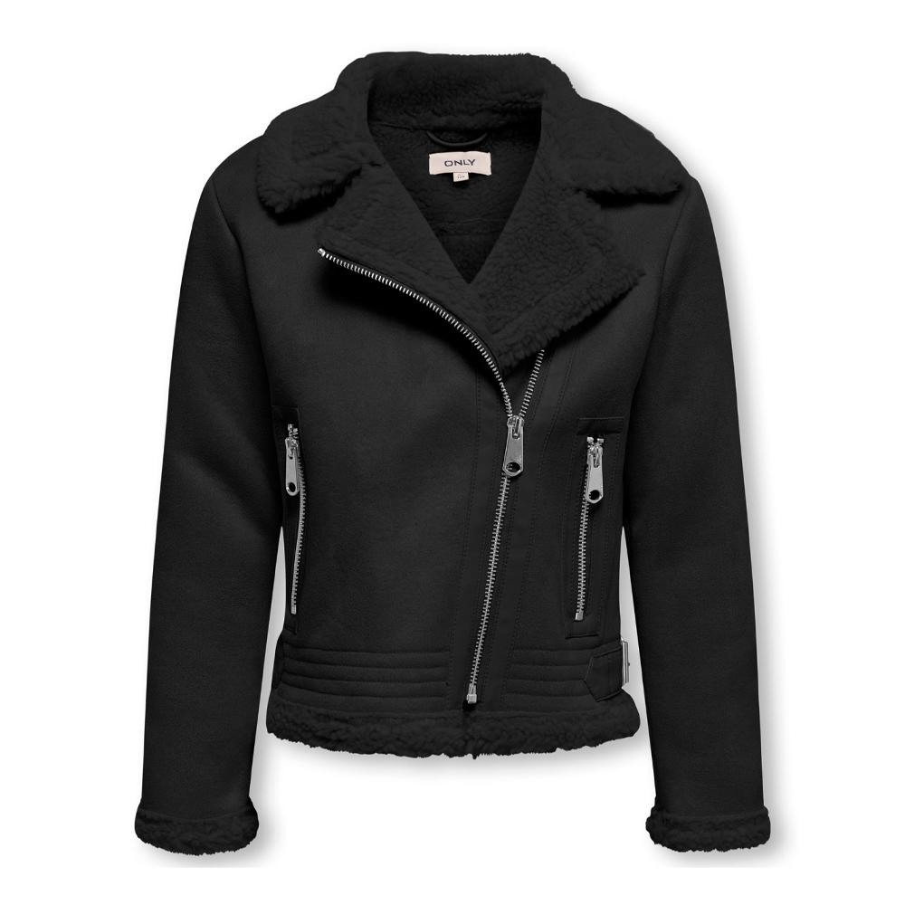 Manteau Noir Fille Kids ONLY Kogdiana Bonded Aviator pas cher