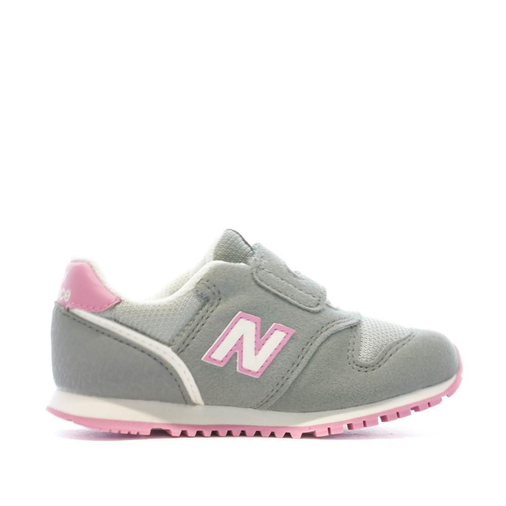 Baskets Grises/Roses Fille New Balance 373 vue 2