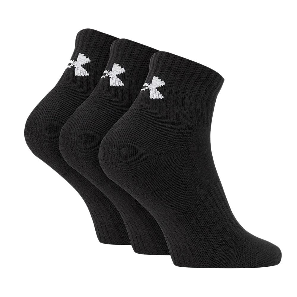 3x Chaussettes Noires Homme Under Armour Quarter vue 2