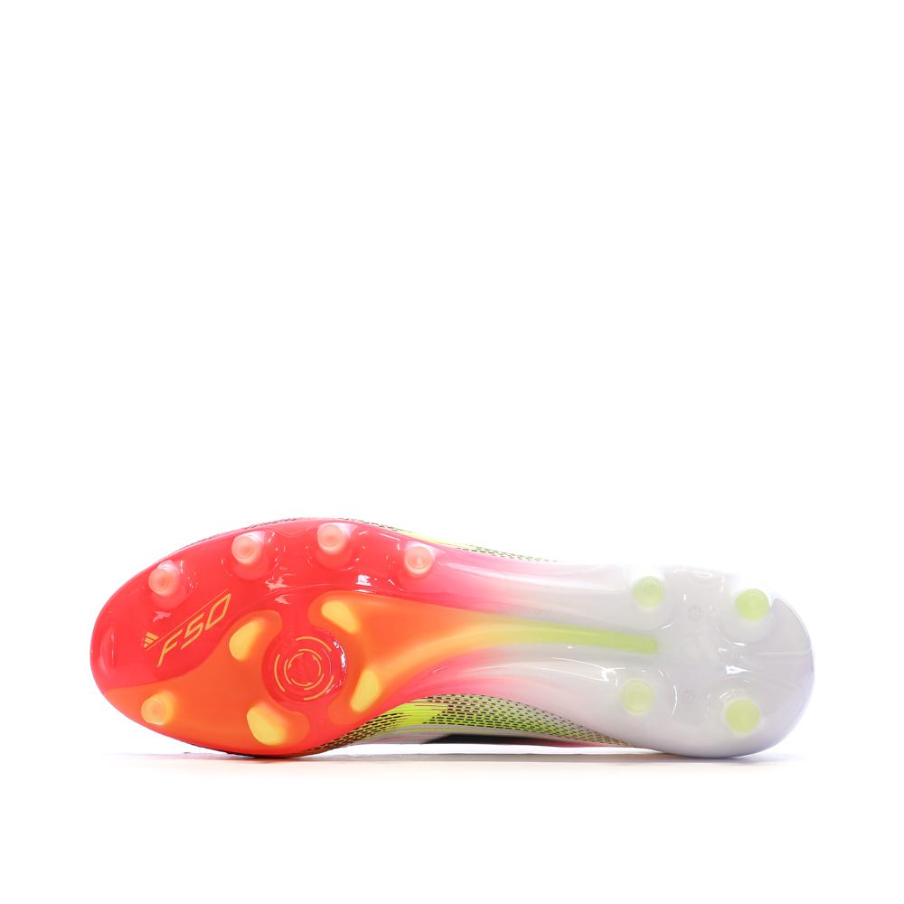 Chaussures de Foot Blanc/Rouge Adidas F50 Elite AG vue 5