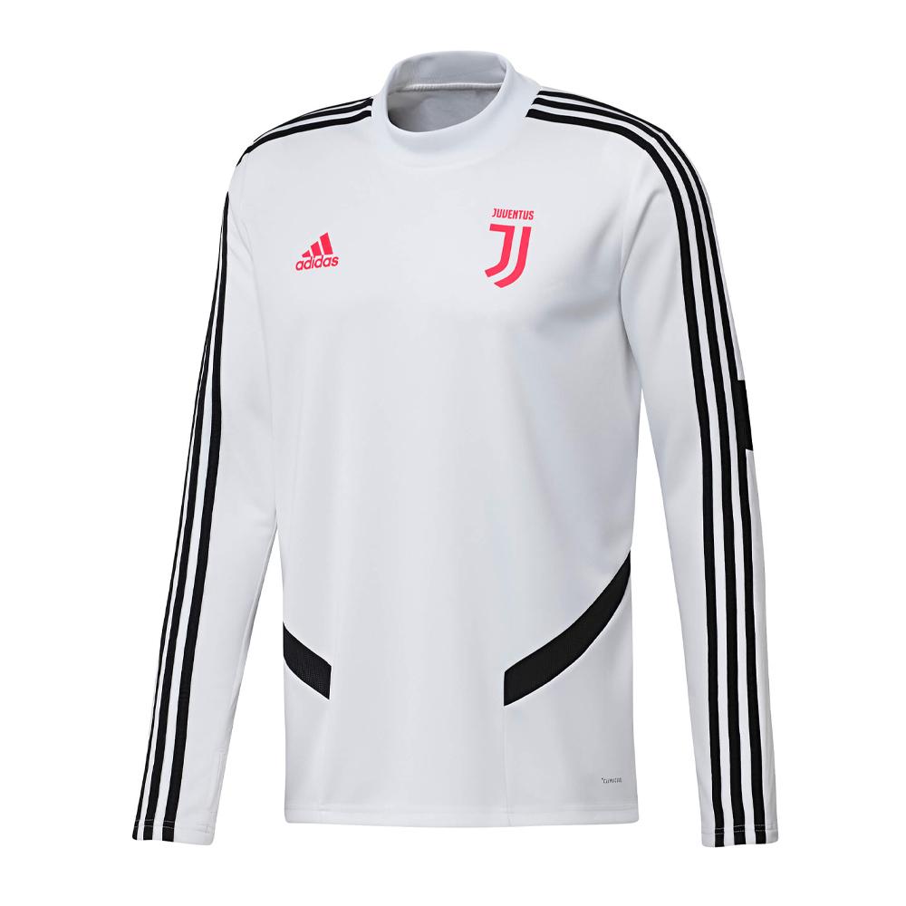 Haut d'entrainement Blanc/Noir Homme Adidas Juventus pas cher
