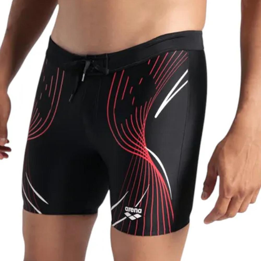 Arena Poseidonia Men's Black/Red Swim Trunks affordable