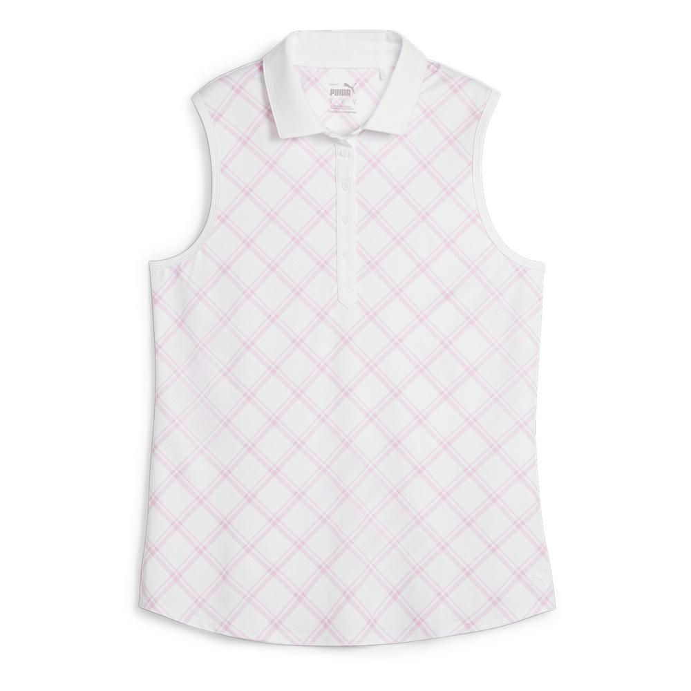 Polo Golf Rose/Blanc Femme Puma Cloudspun pas cher