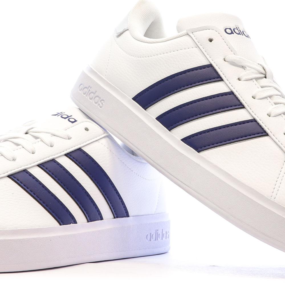 Baskets Blanches/Marine Homme Adidas Grand Court 2.0 HP2531 vue 7