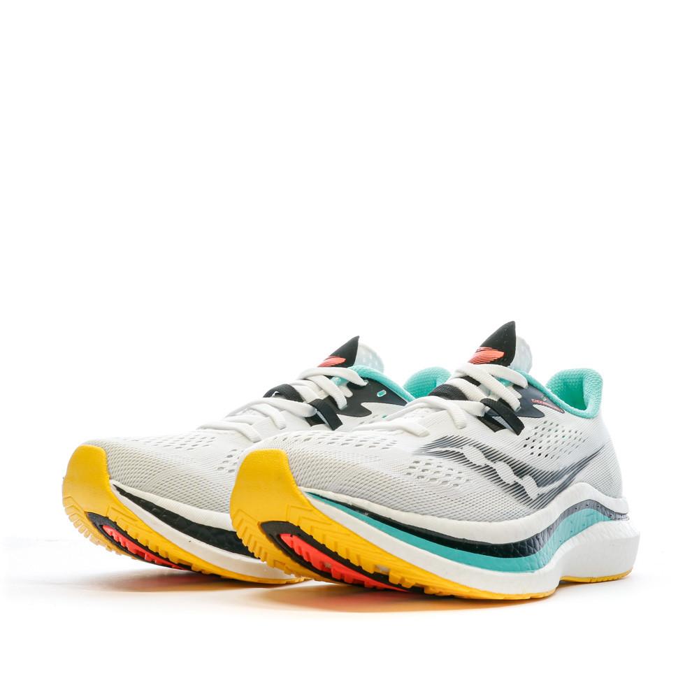 Chaussures de Running Blanc/Turquoise/Orange Femme Saucony Endorphin Pro 2 vue 6