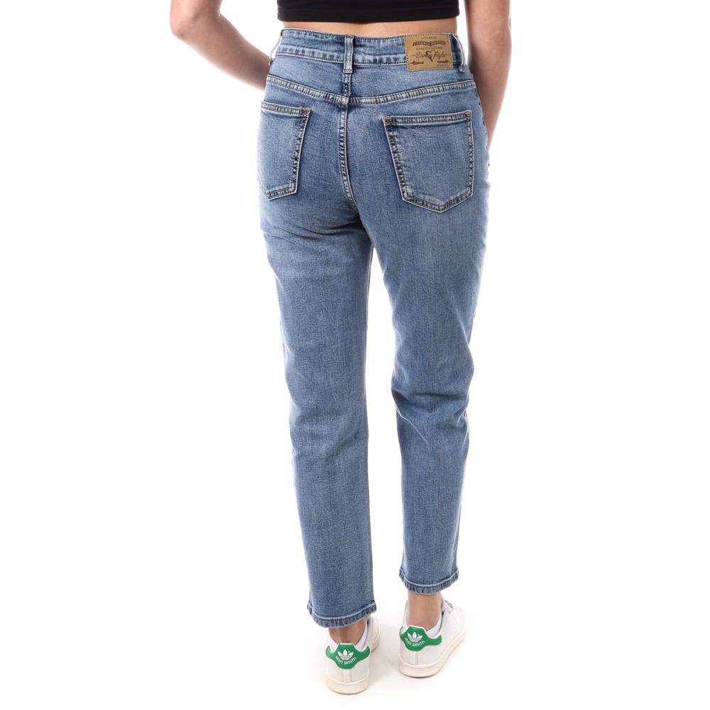 Jean Mom Bleu Femme Monday Premium Bleach vue 2
