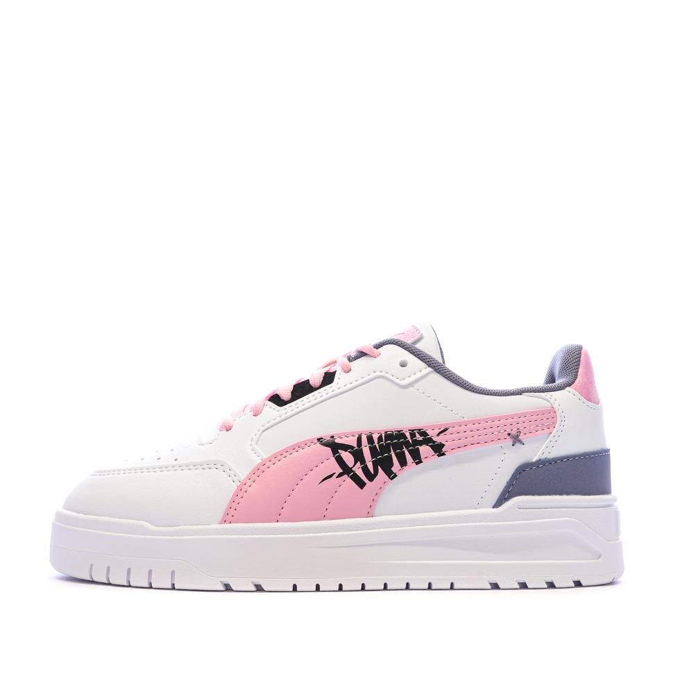 Baskets Blanc/Mauve/Rose Fille Puma Shuffle Downtown pas cher