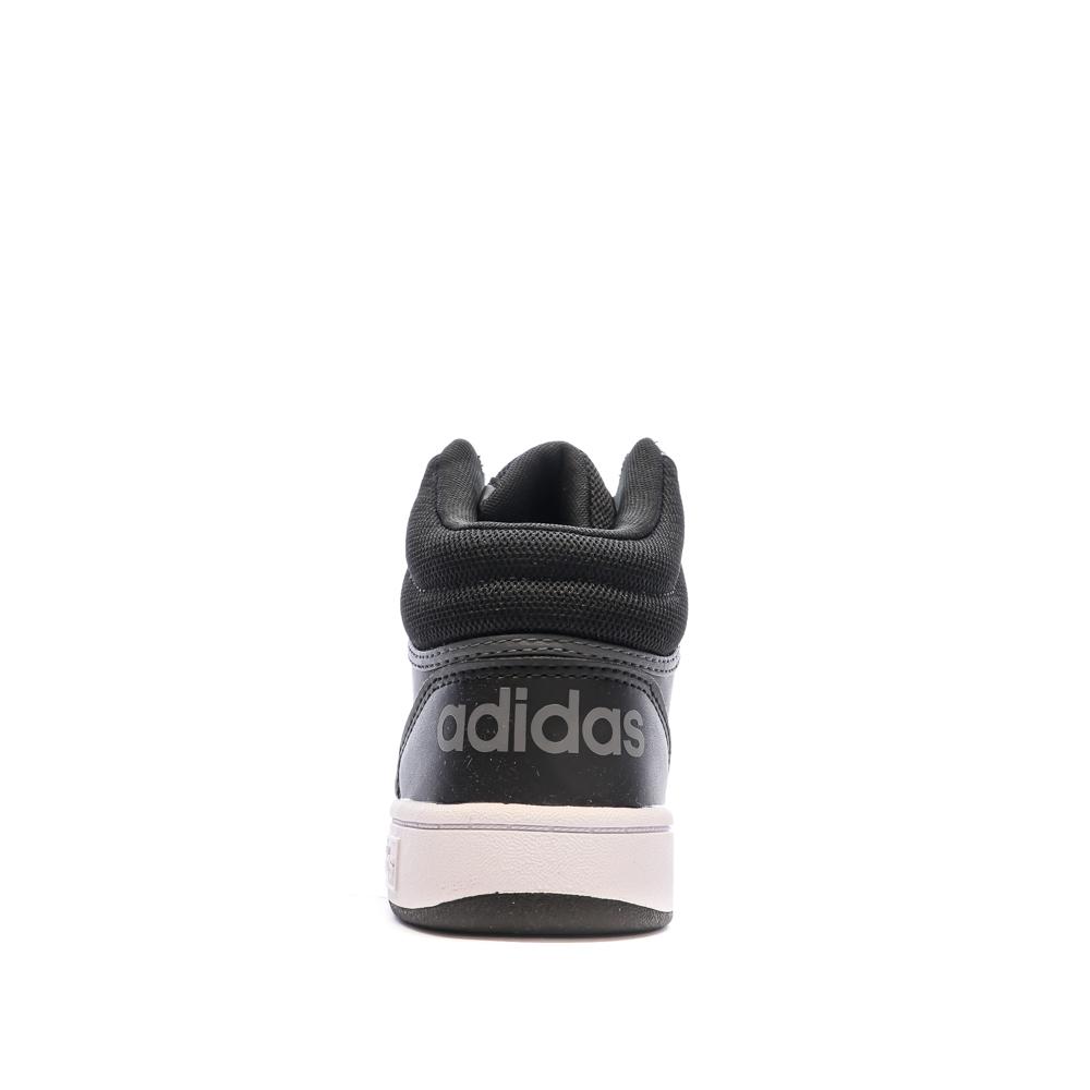 Baskets Noir Garçon Adidas Hoops 3.0 Mid vue 3