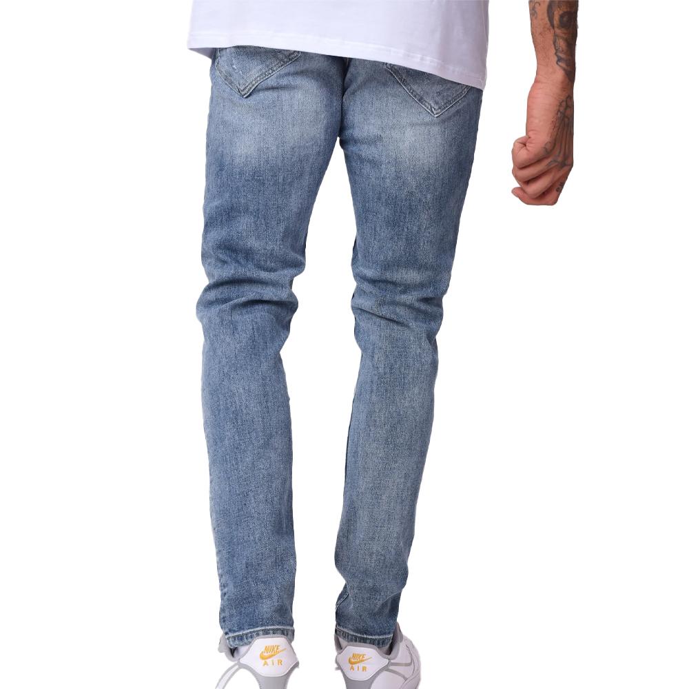 Jean Skinny Bleu Homme Project X Paris délavé avec trou vue 2