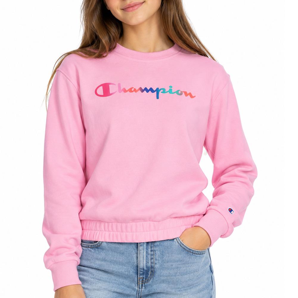 Sweat Rose Fille Champion Crew pas cher