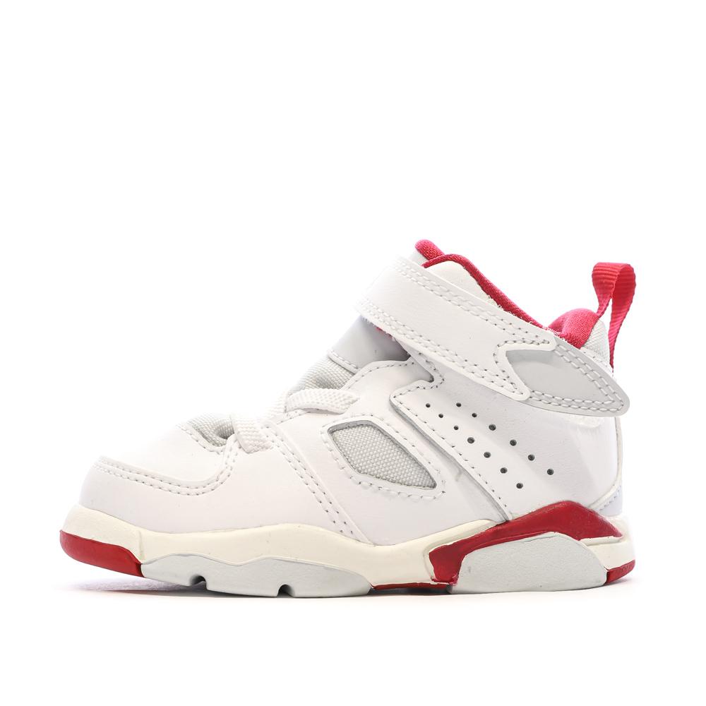 Baskets Écru/Rouge Garçon Nike Jordan 91 pas cher