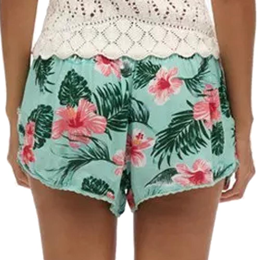 Pantalones cortos turquesa/rosa para mujer Superdry Beach ver 2