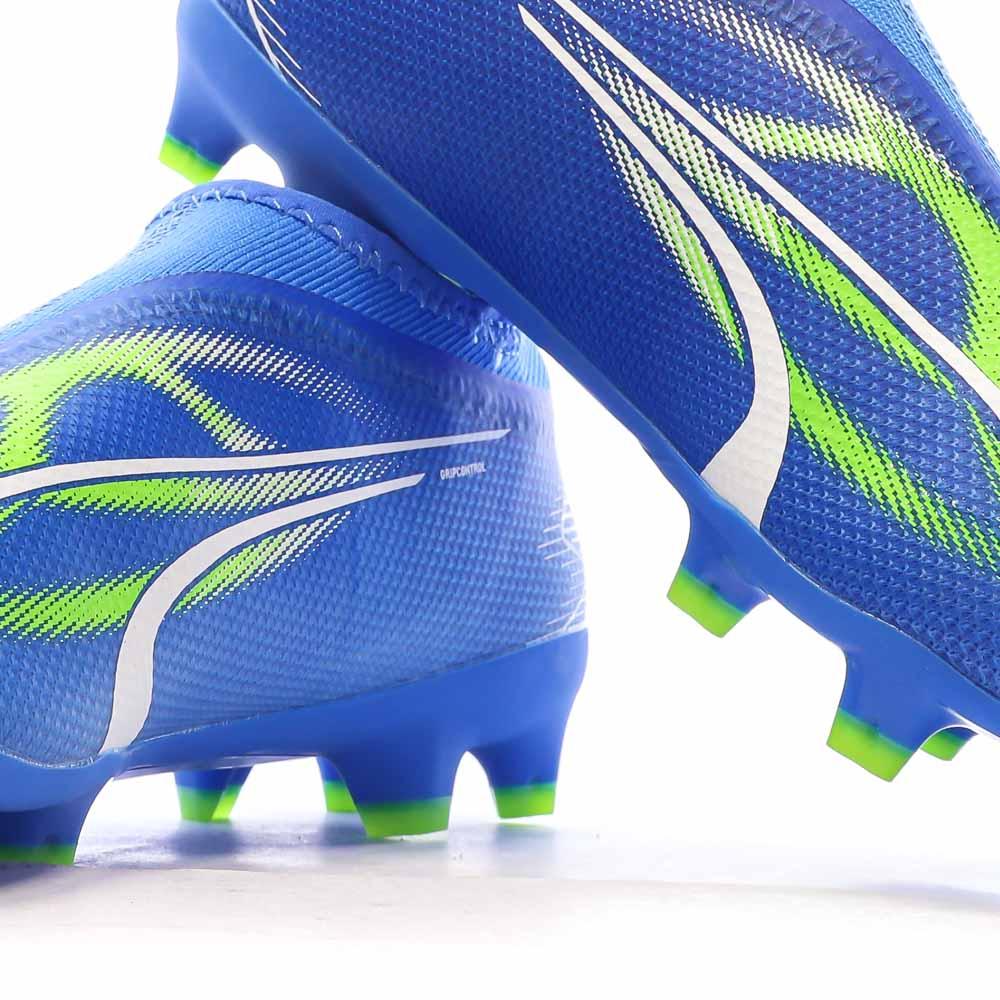 Chaussures de foot Bleu Enfant Puma Ultra Match LL FG vue 7