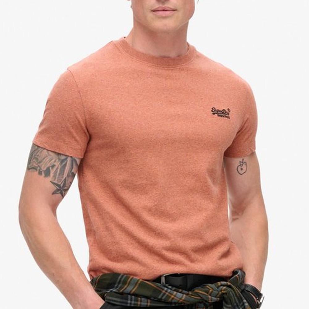 T-shirt Orange Homme Superdry Vintage Logo pas cher