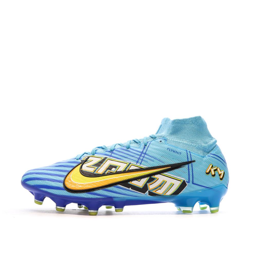 Chaussures de foot Bleues Homme Nike Zoom Superfly 9 ELT KM AG-PRO pas cher