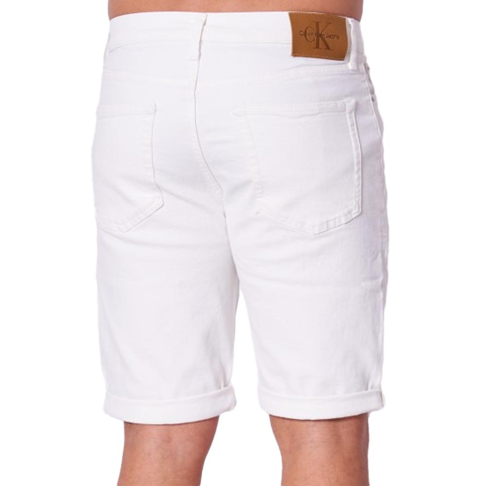 Short Jean Blanc Homme Calvin Klein Jeans Slim vue 2