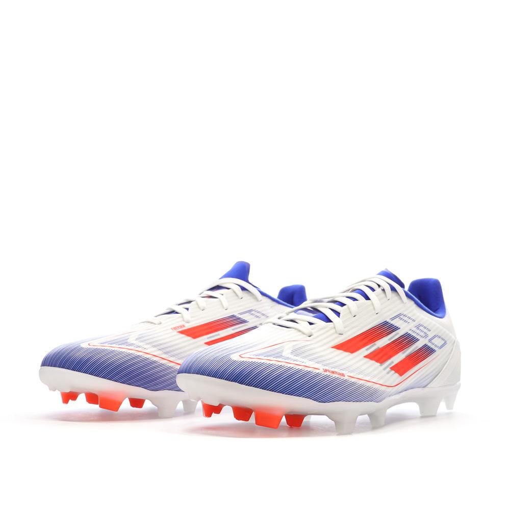 Chaussures de Foot Blanc/Bleu Adulte Adidas F50 League FG/MG vue 6