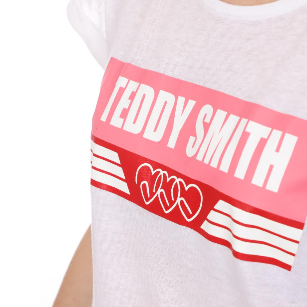 T-shirt Blanc Femme Teddy Smith Trobal vue 3