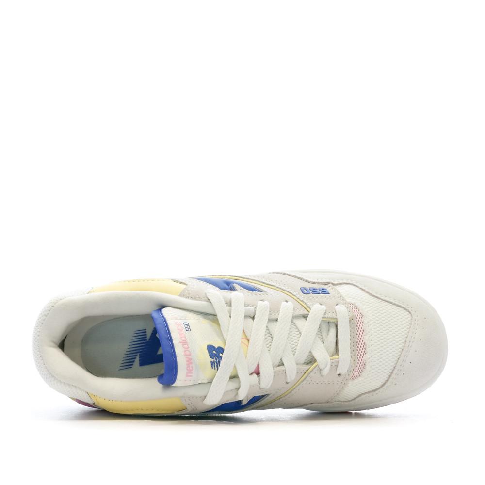 Baskets Beige/Bleu Femme New Balance Bb550 vue 4