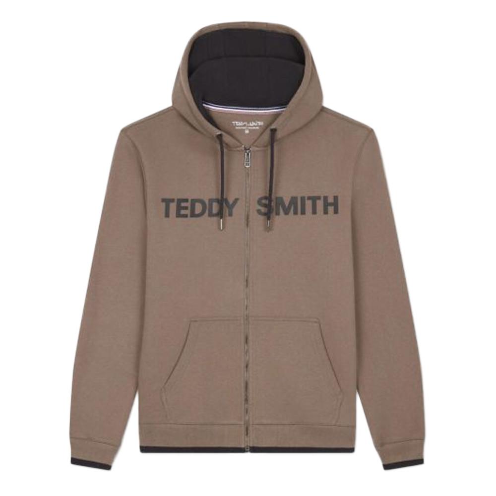 Sweat à capuche Zippé Marron Homme Teddy Smith Giclass Hoody pas cher