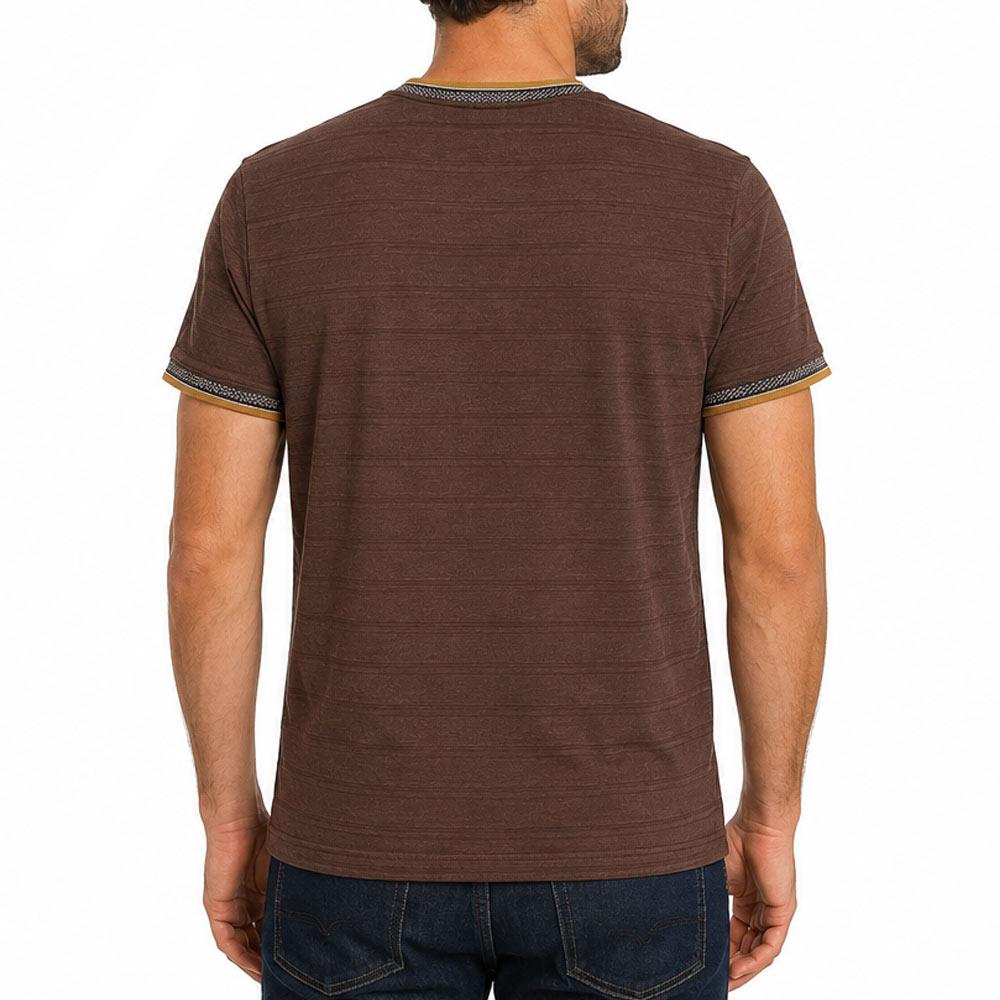 T-Shirt Marron Homme RMS26 Rayures vue 2