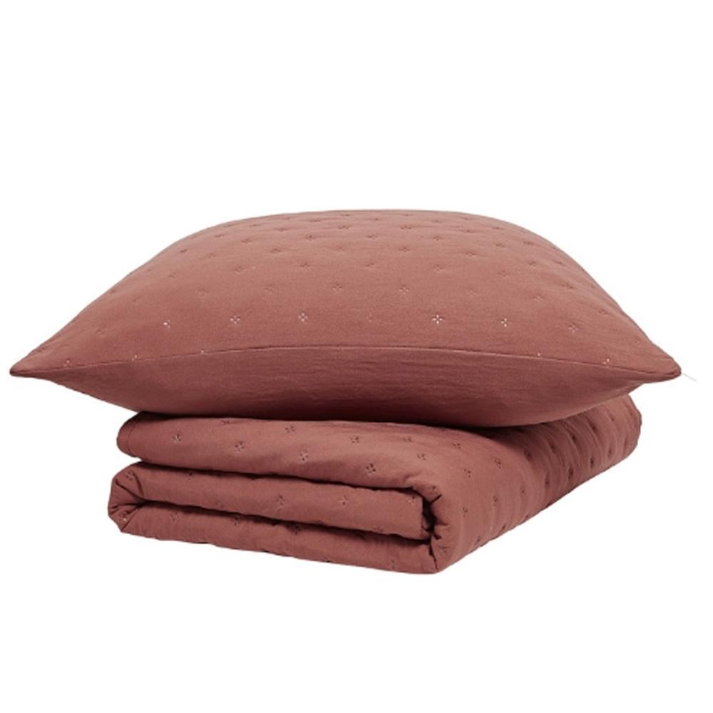 Couvre lit Terracotta + 2 Taies D'oreiller Today 260x240cm vue 2