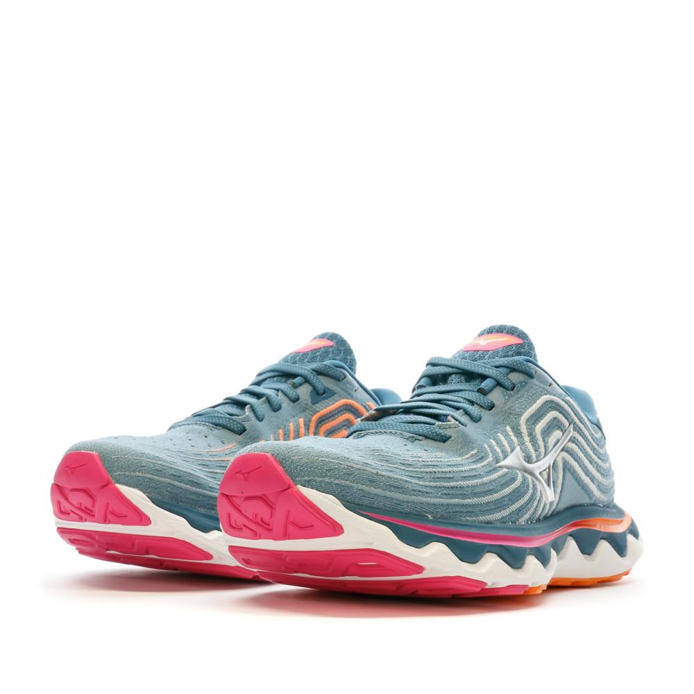Chaussures de Running Bleu Femme Mizuno Wave Horizon vue 6