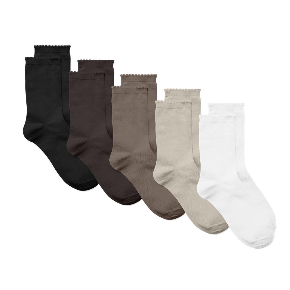 Pack 5 Paires de Chaussettes Beige/Marron/Noir Femme Vero Moda Kira pas cher