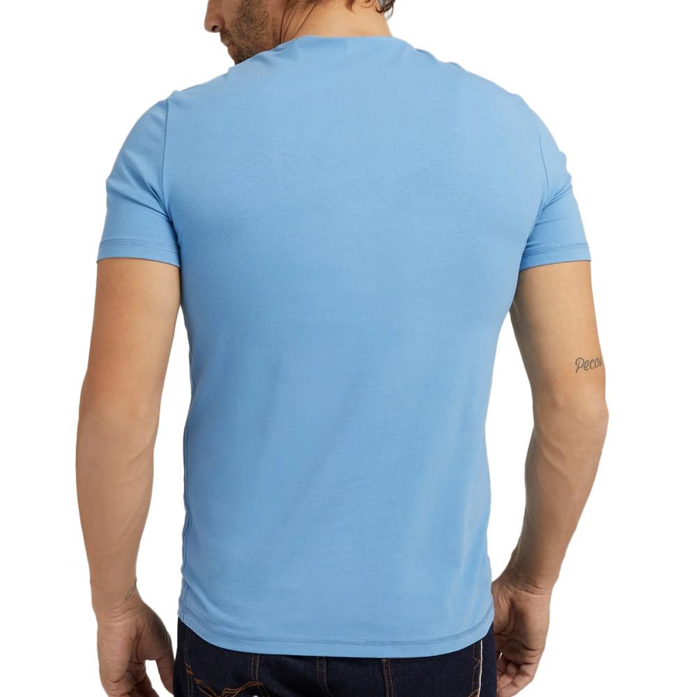 T-shirt Bleu Homme Guess Rusty vue 2
